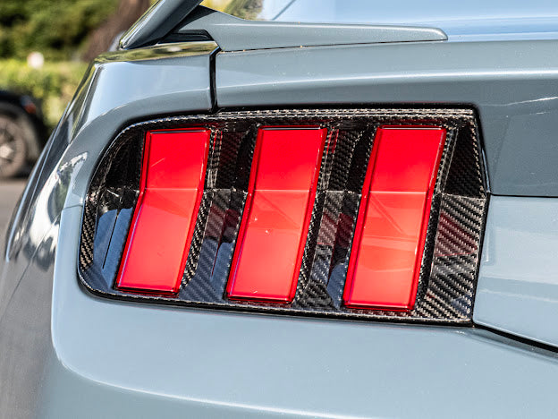 2024-UP FORD MUSTANG S650 | CARBON FIBER REAR TAIL LIGHT TRIM BEZEL COVERS PAIR